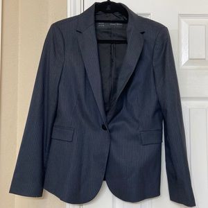 Zara navy pin stipe navy blue blazer large